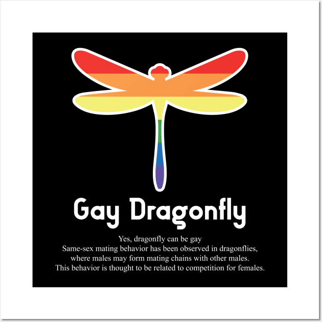 Gay Dragonfly G7w - Can animals be gay series - meme gift t-shirt Wall Art by FOGSJ